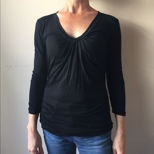 Solid Black 3/4 Blouse - Size Small